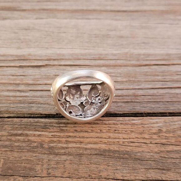 Sterling Open Flourish Flower Openwork Ring - Picture 6 of 9